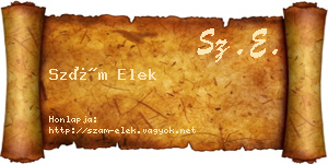 Szám Elek névjegykártya
